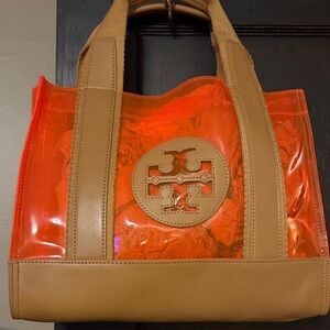 Tory Burch Orange and Tan Tote